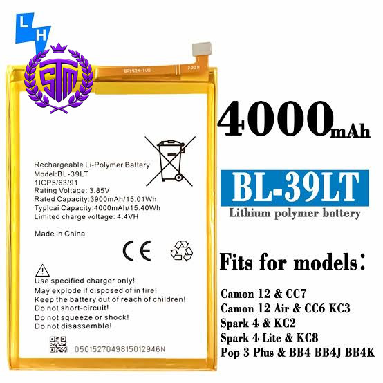 BL-39LT Battery | Tecno Camon 12 / Spark 4 Air / BL39LT