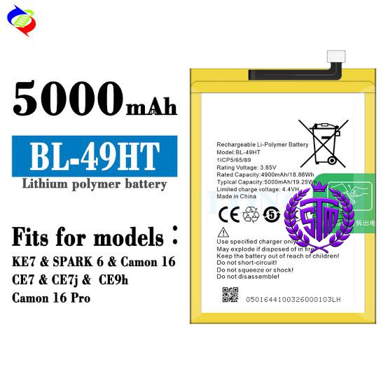 BL-49HT Battery | Tecno Camon 16 / Spark 6 / BL49HT Battery