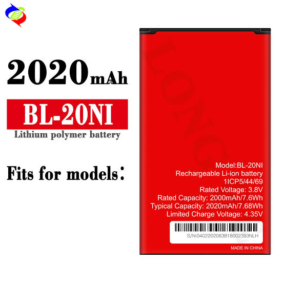 20NI , High-quality 2020mAh BL-20NI Replacement Lithium Battery for Itel Mobile Phone 20 NI