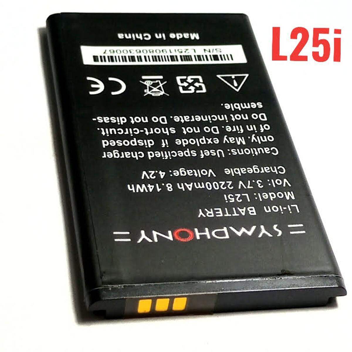 L25I , Mobile Battery for Symphony L25i Li-ion Battery 3.7V 2200mAh 8.14Wh MADE IN CHINA