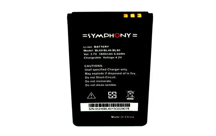 BL60 , Symphony BL60 Battery- 1800mAh