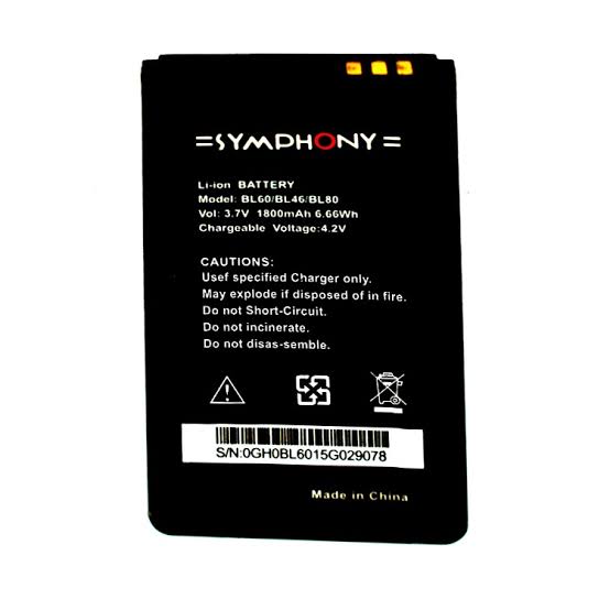 BL46S , ymphony BL-46 / Symphony BL-60 / Symphony BL-80 / Symphony L21 Brand New Fresh Replacement Mobile Battery - 1800 mAh